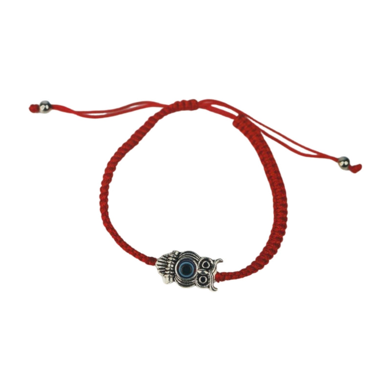 Red Vintage Owl Evil Eye Protection Bracelet  -Evil Eye Protection Amulet