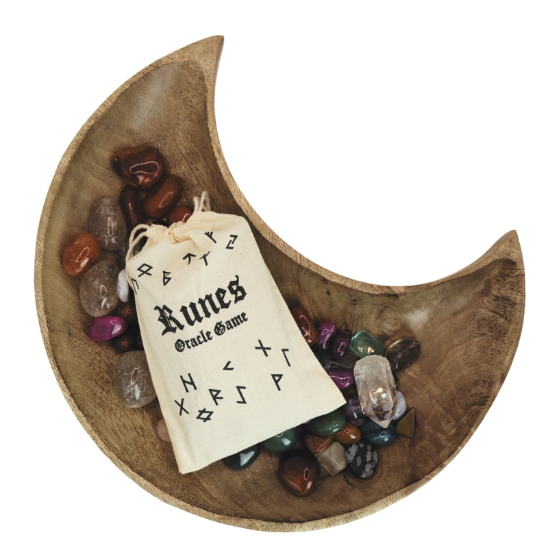 Ceramic Rune Stone Set-Elder Futhark Runes With Bag