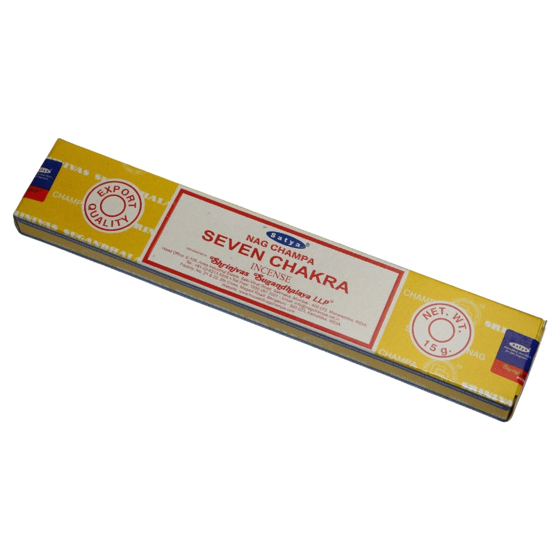 yellow incense box of satya seven chakra incense