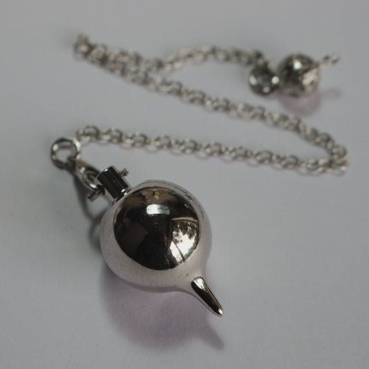Silver Sphere Pendulum- Dowsing and Divination, great for Reiki, Tarot, Wicca