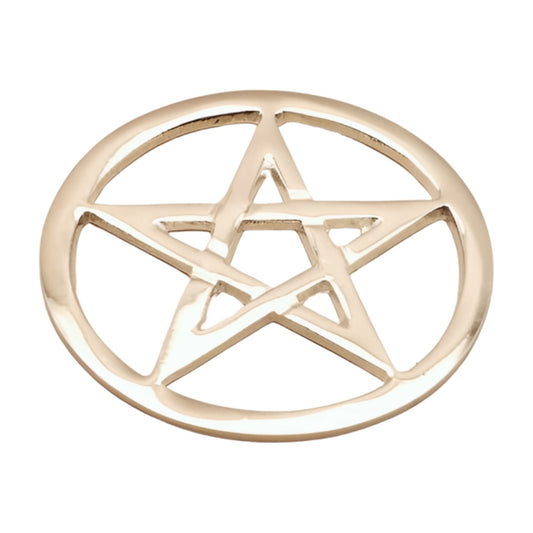 silver plated pentacle tile- star within a circle