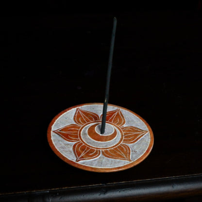 8cm Round  Soapstone Chakra Incense Holder