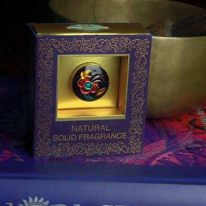 Song Of India Natural Solid Perfume in Hand Painted Brass Jars- Patchouli