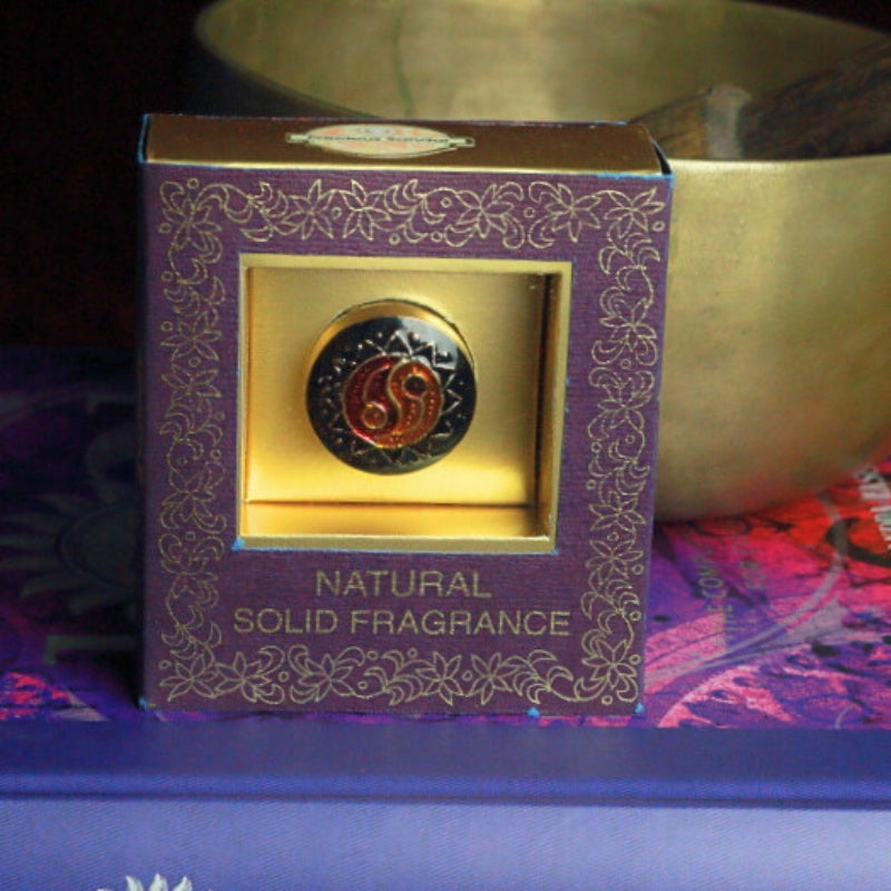 Song Of India Natural Solid Perfume in Hand Painted Brass Jars- Precious Sandal
