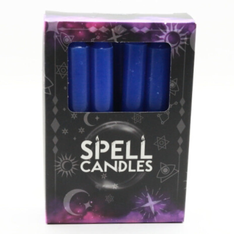 Magic Spell Candles - Small Taper Candles  - Dark Blue Chime Candle 12pk
