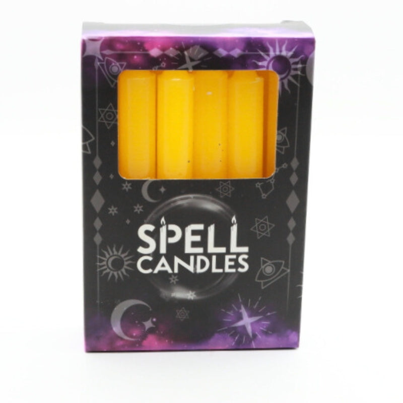 Dark Yellow/ Gold 12pk Magic Spell Candles- Small Taper/Chime Candles