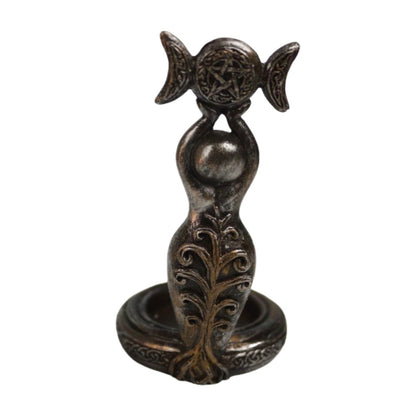 Spiral Goddess Triple Moon Tealight Candle Holder