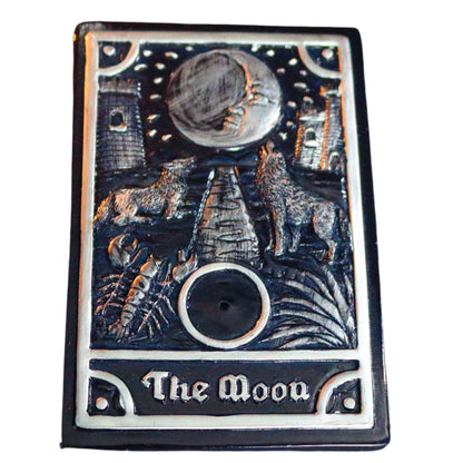 Moon Altar Tile Incense Stick & Incense Cone Holder- Altar Plate