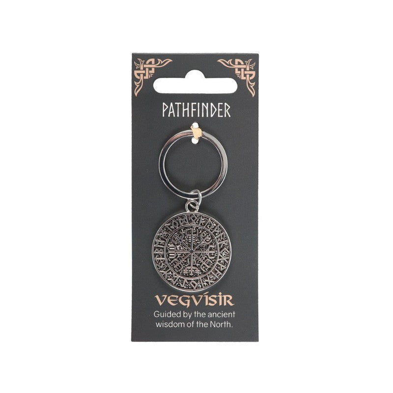 Vegvisir keychain on Pathfinder packaging with decorative elements