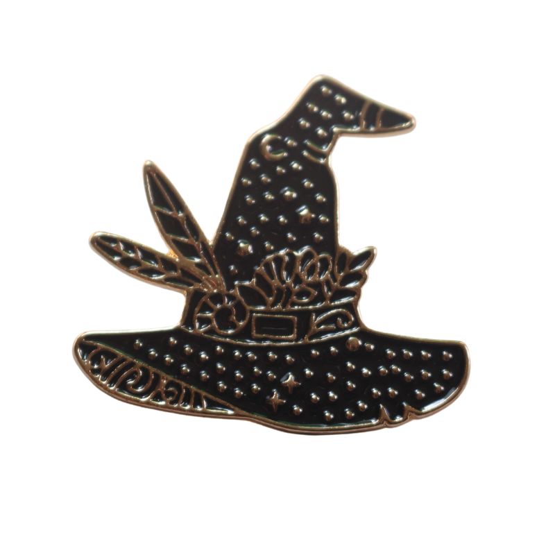 Witches Hat Enamel  Badge, Witchy Bag Charm Or Hat Pin