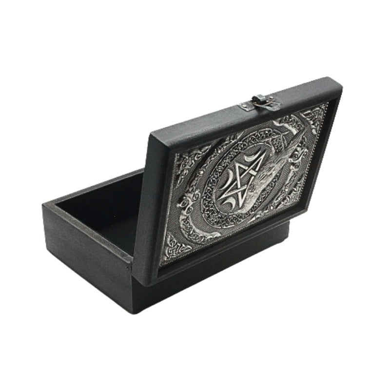 Metal Rune Box Wooden Tarot Box/ Rune Box- Raven – Curious Cauldron