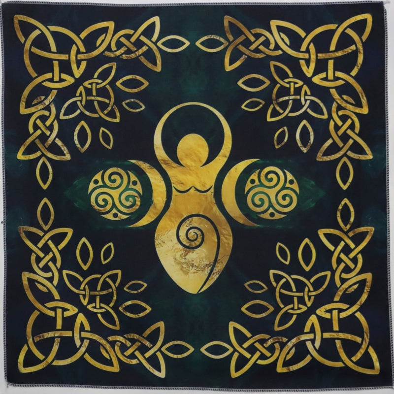 Triple Goddess Tarot Cloth/ Spiral Goddess Altar Cloth/ Divination Cloth/ Wall Hanging