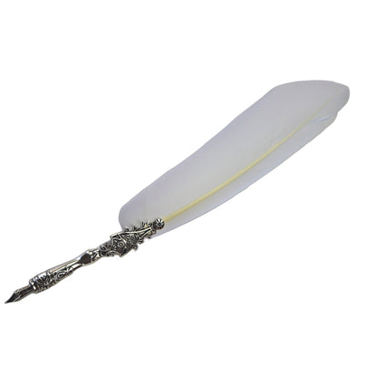 Magical Writing Tools- Elegant White Feather Dip Pen- Witchcore Desk Accessory