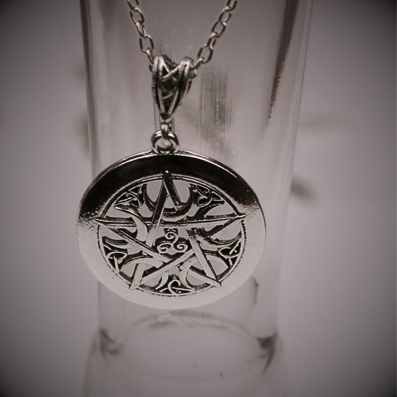 Pentagram, Triskele & Triquetra Pendant Necklace-Witchcore Jewellery