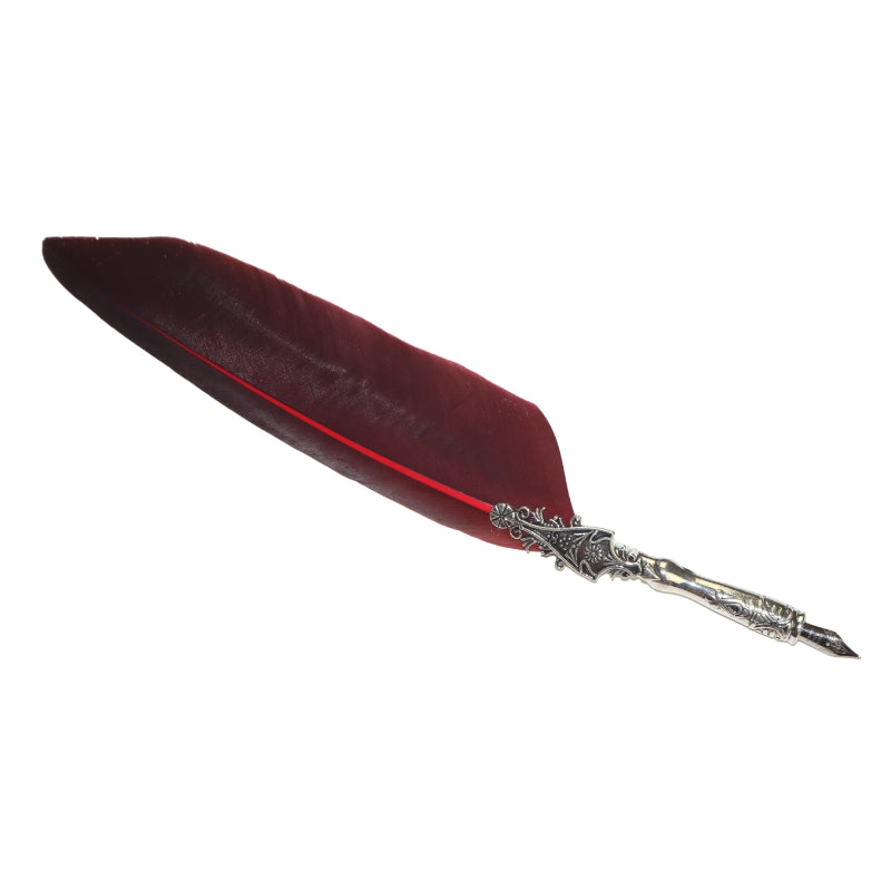 Magical Writing Tools- Red Feather Dip Pen- Witchcore Desk Accessory