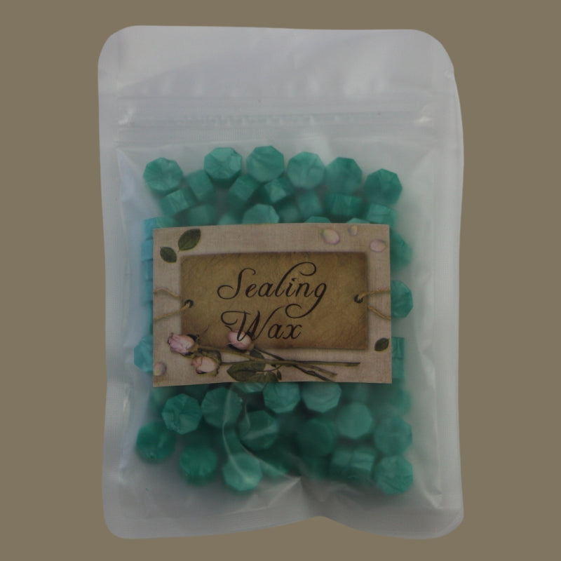 packet of teal wax sealing beads 