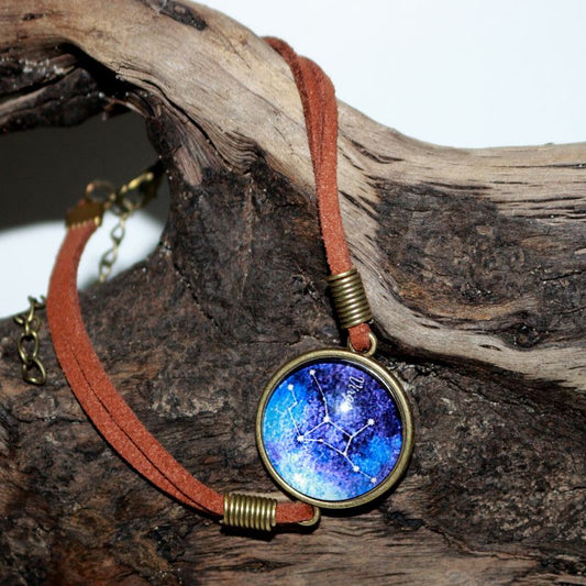 Virgo Star Sign Adjustable Leather Bracelet - Astrology Bracelet