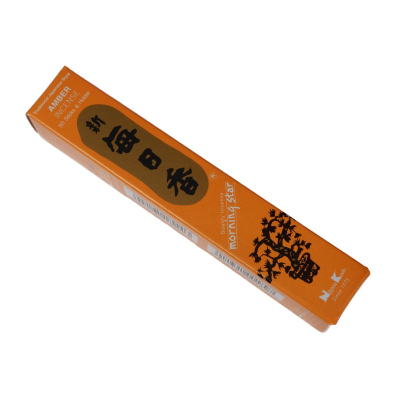 rectangle box of japanese morning star "amber" incense sticks