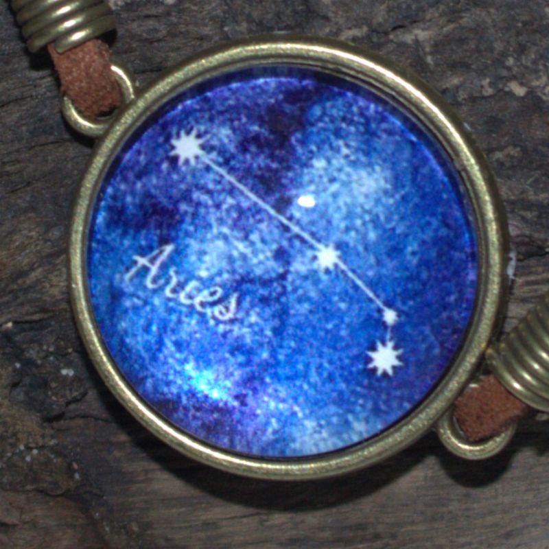 Aries Star Sign Adjustable Leather Bracelet - Astrology Bracelet