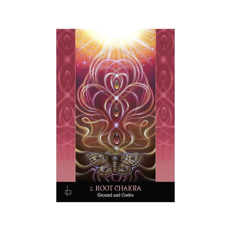 Beyond Lemuria Oracle Card - red card featuring a brown butterfly