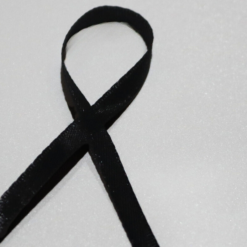 Black ribbon on white  background 