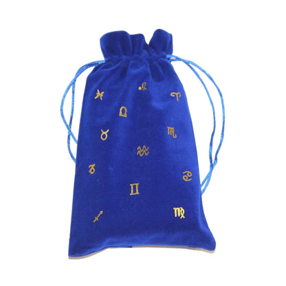 royal blue tarot bag with gold star sign print- sold by cygnet studio
