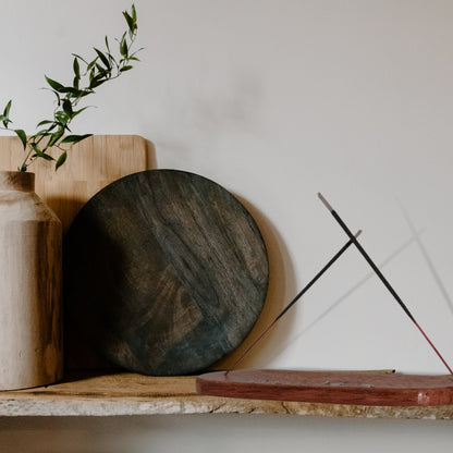 Boat Style Double Incense Stick Holder - Hand carved Merbau Ash catcher