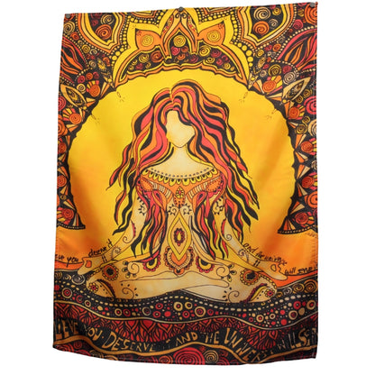 Colourful Fiery Goddess Bohemian Yoga Wall Hanging