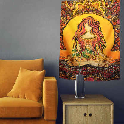 Colourful Fiery Goddess Bohemian Yoga Wall Hanging