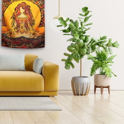 Colourful Fiery Goddess Bohemian Yoga Wall Hanging