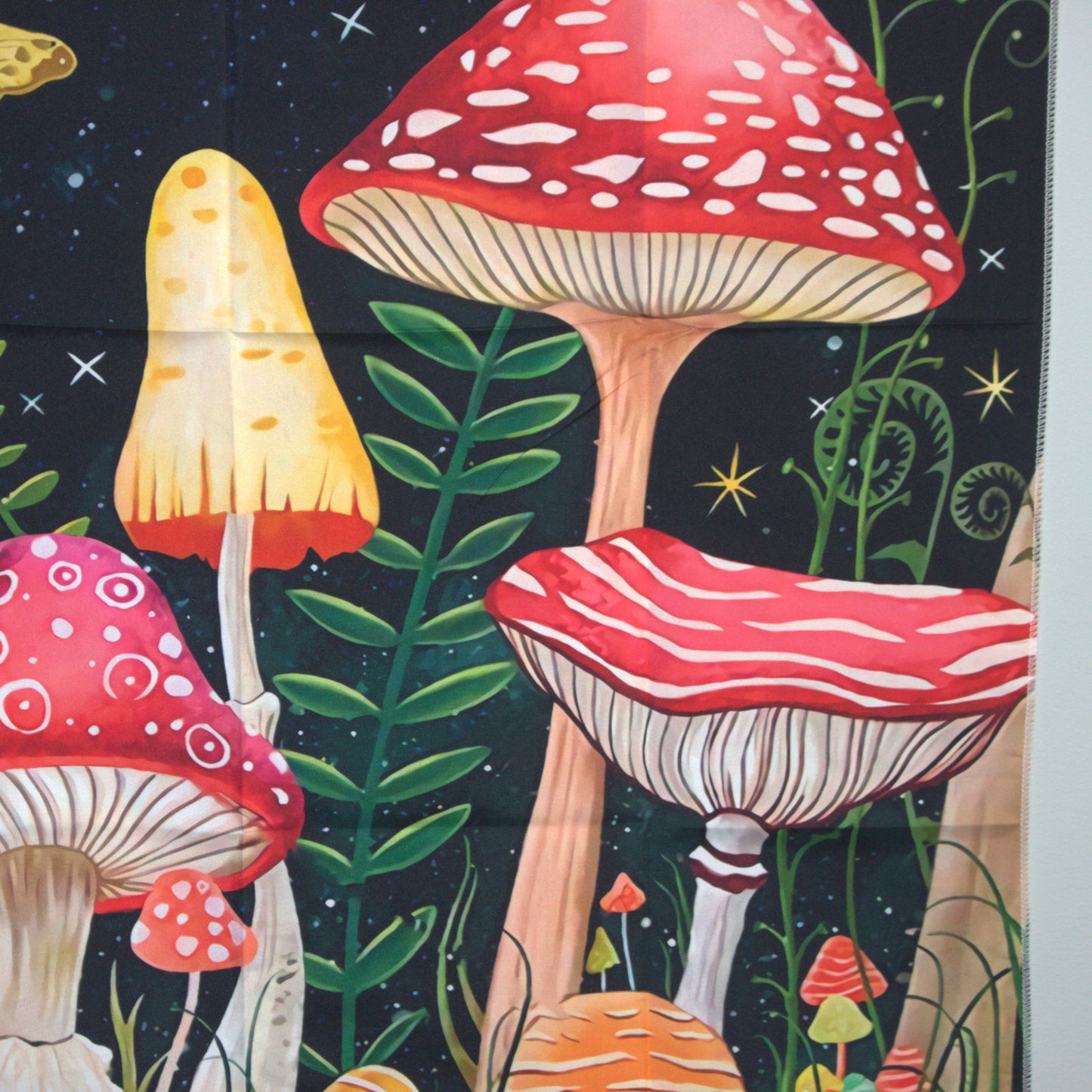 Botanical Mushroom Tapestry / Cottagecore Fungi Wall Hanging
