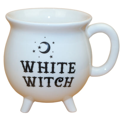 White Witch Cauldron Coffee Mug- Cauldron Tea Cup - Witchcore