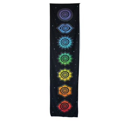 black wall hanging showing the chakras sold by Cygnet Studio