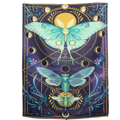 Psychedelic Lunar Moth and Moon Cycles Butterfly Wall Hanging