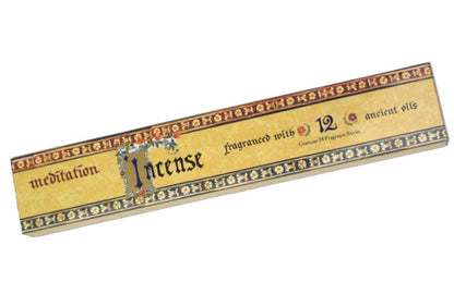 Meditation incense box - light yellow with a red and blue border