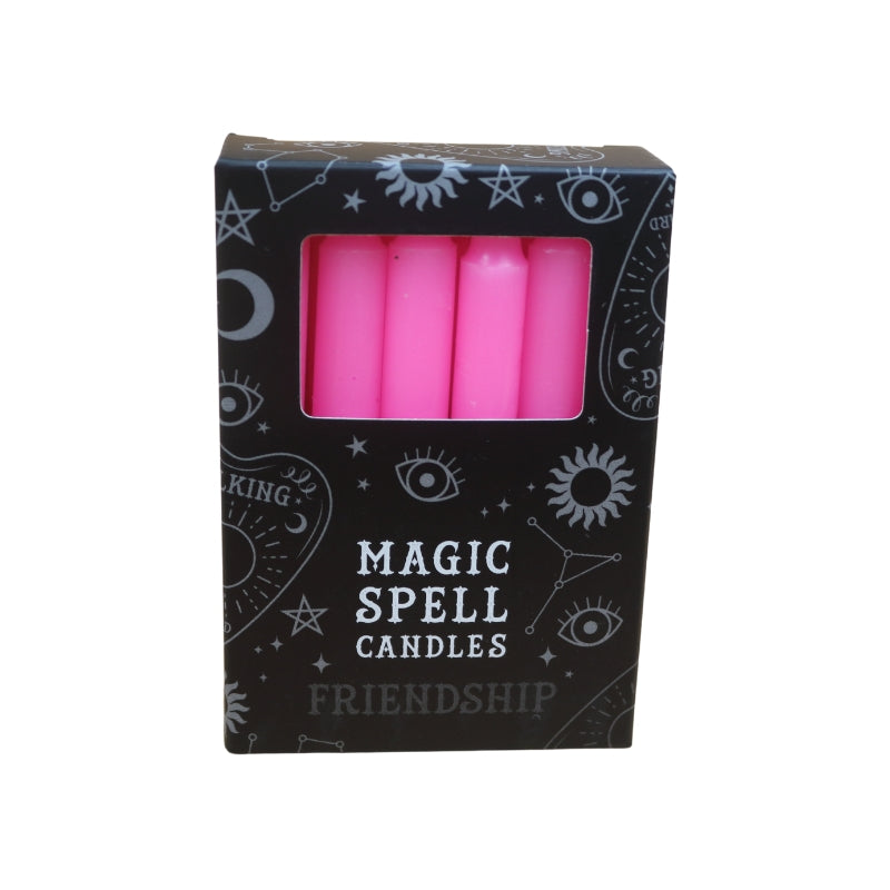 Pink spell candles 12 pk in black box