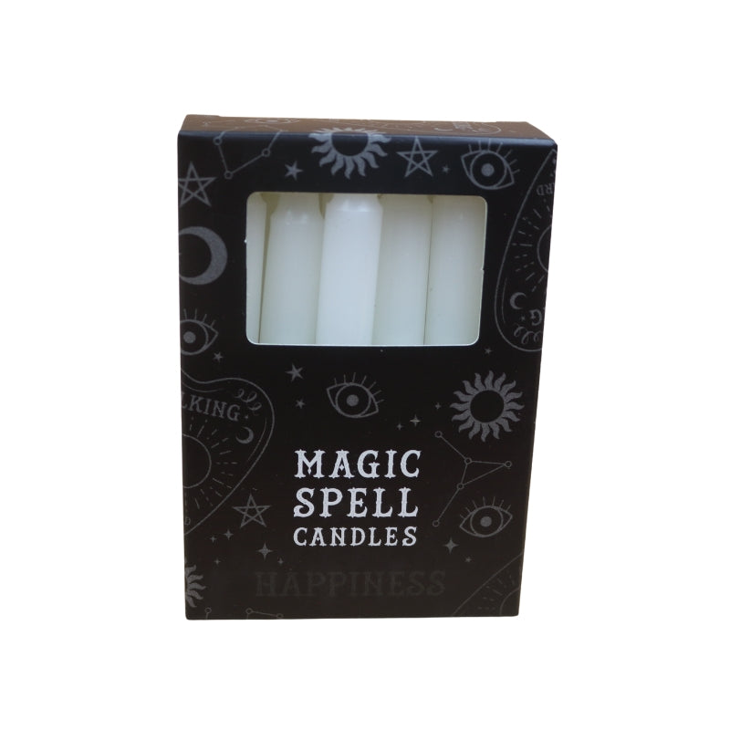 White spell candles 12 pk in black box