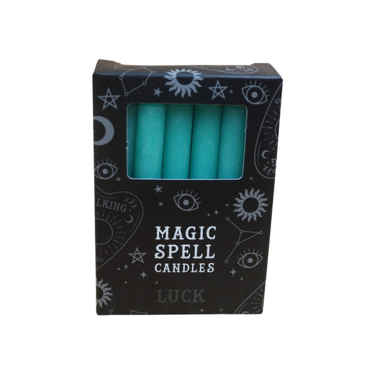 Green spell candles 12 pk in black box
