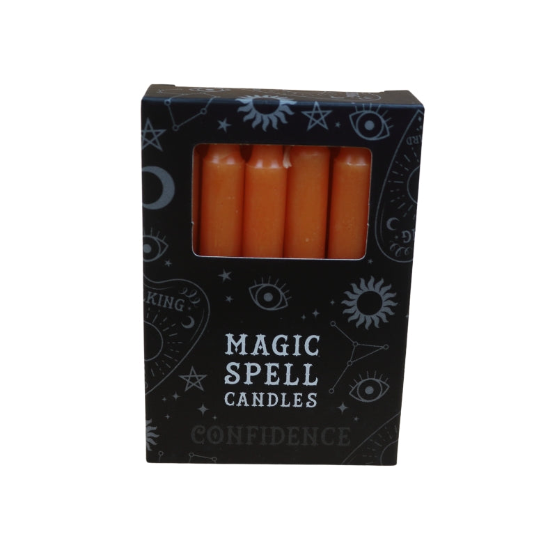 Orange spell candles 12 pk in black box