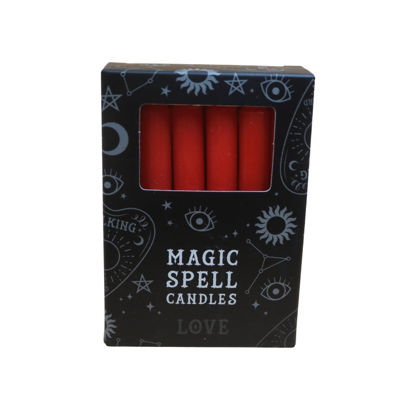 Red spell candles 12 pk in black box
