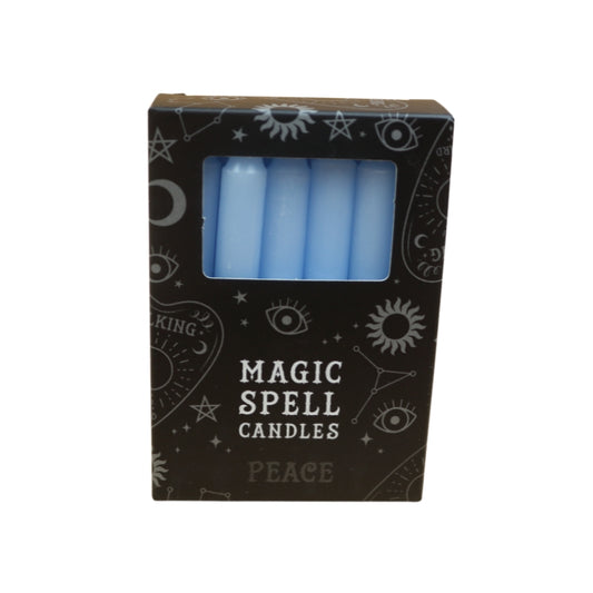Light blue spell candles 12 pk in black box