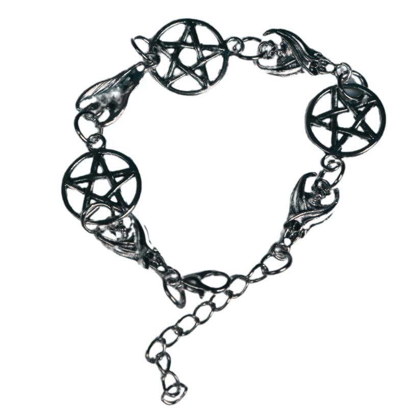 Witchy Dark Gothic Pentacle Adjustable Bracelet